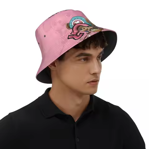 One Piece Tony Tony Chopper Bucket Hat for Women Beach Field Hat Fashion Packable for Outdoor Fishin