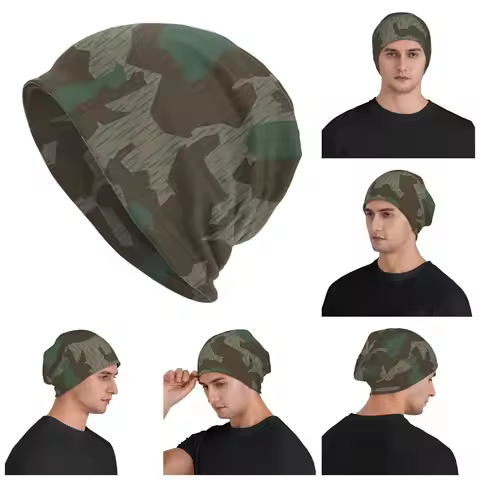 WW2 Germany Military Splinter Camo Splittertarn Unisex Adult Beanies Caps Knitted Bonnet Hat Warm Au