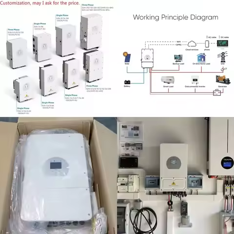 Hot saleHybrid Solar Inverter Home Price Deye 48V Battery Inverter SUN-8/10/12KW-SG04LP3 Three Phase