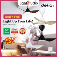 【10 Years Warranty】Baby Fan DEKA+ Crox LED 28inch Super Strong Wind 16 Speeds 3 Blades DC Motor Ceil