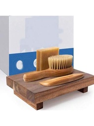 1個實木盤,農舍風格裝飾盤,用於家用廚櫃、浴室、餐桌、廚房用品、桌面裝飾
