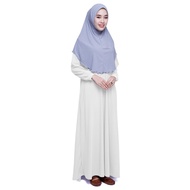 Jubah TANIA Muslimah Murah White Women Dress Wanita Perempuan Ironless Moss Crepe Plus Size S to 6XL