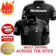 💥Most Wanted‼️ 2019 Petronas  AMG Mercedes Racing Team Mens Tommy Hilfiger Polo Collar T-Shirt💥