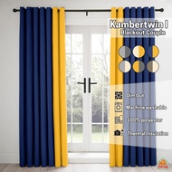 NR CURTAIN - Langsir blackout 90%++ kain  Kambertwin SIAP JAHIT CANGKUK&RING lebar 200cm-400cm x 260