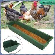 [DolitybdMY] Green Plastic Chicken Feeder Large Cage Tray Feed Trough Animal Food Dispenser for Outd