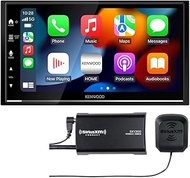 KENWOOD DMX7709S 6.8-Inch Capacitive Touch Screen, Car Stereo, CarPlay and Android Auto, Bluetooth, AM/FM Radio, MP3 Player, USB Port, Double DIN, 13-Band EQ Plus SXV300V1 SiriusXM Tuner