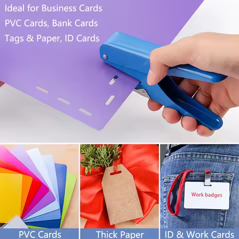 15x4mm Slot Hole Puncher for PVC ID Card Credit Card Badge, Heavy Duty Single Hole Punch Tool for Bu
