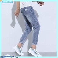 baggy jeans jeans men seluar jeans lelaki Summer Thin Ankle-Length Jeans Men Slim-fit All-match 2024