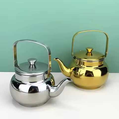 Silver/Gold Stainless Steel Water Boiler 1.2/1.5/2L Stovetop Tea Kettle with Infuser Heat-resistant 
