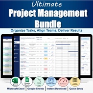 Ultimate Project Management Bundle Excel Google Sheets Project Template Gantt Chart Kanban Board Pro
