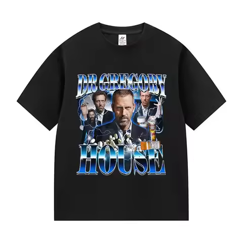 Famous Actor Dr Gregory House Md Funny Meme Tee Shirt Men's Women Vintage High Quality Fashion T-shi
