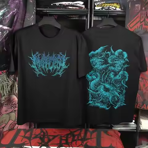 Metal Band T-Shirt Men's Summer Fashion Street Trend Short Sleeve Cotton Comfortable Loose Men's and