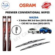 OSRAM Premier Conventional U Hook Wiper Set Mazda 3 Sedan BM 3rd Gen(2013-2018)/CX5 KE 1Gen (2012-20