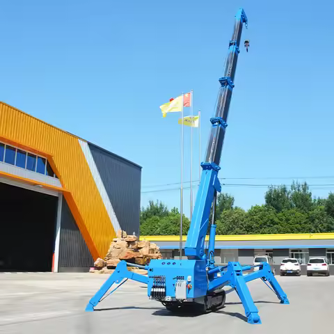 Factory Price Hydraulic Automatic Spider Crane With Man Basket And Jib Spider Crane Customize Hydrau