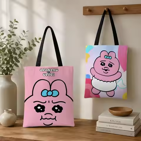 Kawaii O-Opanchu Usag Storage Bags Canvas tote bags reusable shopping bags perfect for work daily co