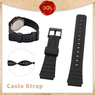 YIFILM Rubber Watch Strap For Casio F91W Replacement Strap F-91W Watch Strap Metal Buckle Black
