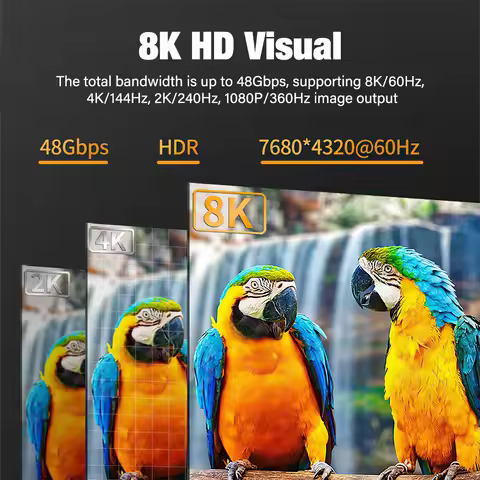 HDMI 2.1 Cable Ultra High-speed 8K/60Hz 4K/120Hz for Xiaomi Mi Box PS5 HDMI Splitter Cable HDMI Dolb