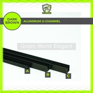 🔸️ Aluminium U-Channel 🔸️ Saluran U Aluminium ( NA Silver Color / MB brown Colour ) 铝制 U 型槽 银色 / 褐色