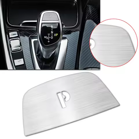 Silver Interior Gear Shift Knob P Parking Button Cover Lever Decal For BMW X3 X4 X5 X6 F30 F10 F22 F