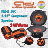 Audible Dynamics AD NR II 50C 5.25" Crossover Tweeter 2-Way Component Set Car Speaker System 240Watt