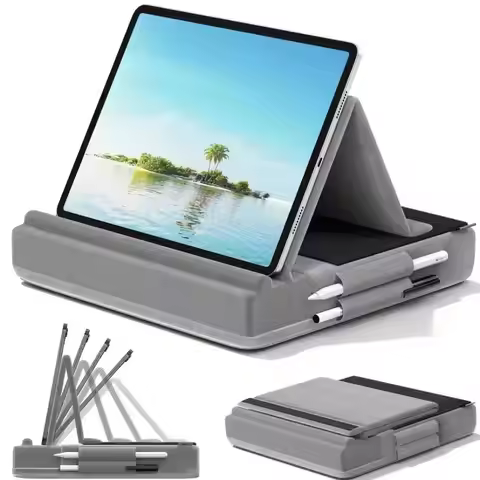 2-in-1 Tablet Pillow Holder Foldable Laptop Stand Multi-angle Adjustment Laptop Stand Portable Soft 
