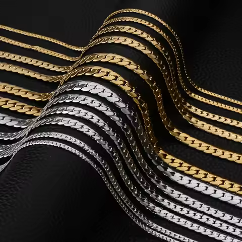 HIYEE 3MM/4MM/5MM/6MM/7MM/8MM Stainless Steel Cuban Curb Link NK Chain Necklace For Men Women Male N