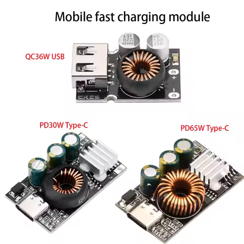 PD65W 30W QC36W Fast Charging Module DC 10-30V Buck Converter Type-C USB DIY Car Charger Board Suppo
