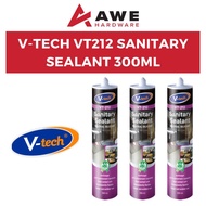 V-Tech Sanitary Sealant VT212 300ml White Clear Silicone Seal Bathtub Sinks Sinki Tandas Tampal