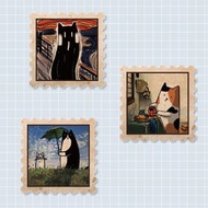 【MiKaLa】名畫喵郵票壓克力磁鐵 第一彈