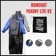 FOXDRY LITE V2 Raincoat Waterproof Baju Hujan sekali Seluar