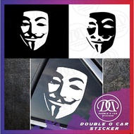 [READY STOCK] FAWKES MASK CAR STICKER KI00006