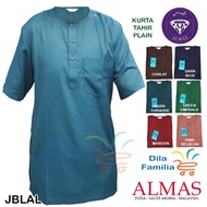 Kurta Tahir Plain Lengan Pendek Kolar Bulat Murah Cotton Lelaki Dewasa Songkok Baju Raya Warna Exclu