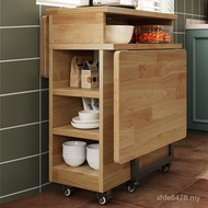 Dining Table Tri-Fold Fold Foldable Storage Table Household Solid Wood Installation-Free Storage Liv