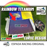 ESPADA RADIATOR ALUMINIUM RAINBOW🌈 Curve Design/ Y15 LC135 RS150 Radiator aluminium/ Tangki Coolant/
