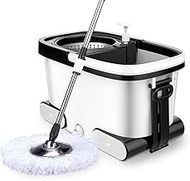 Mop,360°Spin Mop with Stainless Steel Bucket System Extended Length Handle&amp;2 Microfiber Mop Heads, Spin Mop Bucket System, for Home Kitchen Floor Cleaning (Color : C) Commemoration Day