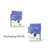 PBA SPLITTER OTG 2IN1 OR-09 aux 3.5mm & type c to type c Audio Jack connection Converter/ + Charging