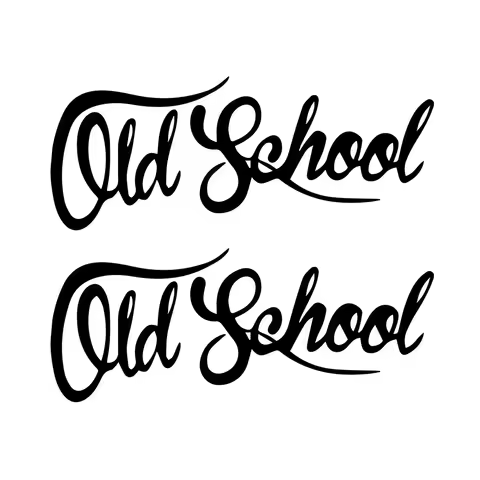 2PCS/SET Retro - Themed "Old School" Stickers, Diverse Hues for Customizing Rides/Items, Vintage Dec