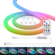 cod 360 Degree Round Reticulate Led Strip RGB Neon Light USB 5V WS2812B Individually Addressable Fle