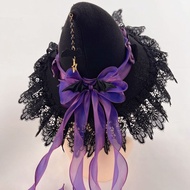 Flower Witch Hat Lolita Lolita Lolita Devil Bow Velvet Lace Halloween Witch Hat Witch Hat