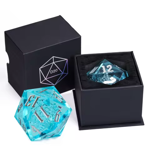 Poludie 1pc Crystal 55mm D20 Dice 20 Sides Large Size Polyhedral Dice for Role-Play Game D&D Bar Pub