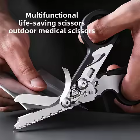 DGEV multifunctional tactical pliers scissors outdoor survival foldable telescopic small tool tactic