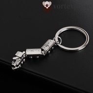 VORTEXPULSE Movable Joint Train Keyring, Alloy Train Model Mini Train Model Alloy Keychain, Small Gi