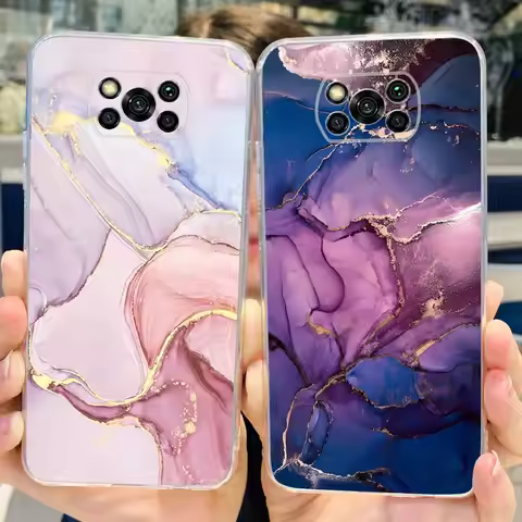 For Xiaomi Poco X3 Case Poco X3 Pro Shockproof Cover Luxury Marble Soft Silicone Bumper For Xiaomi P