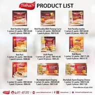 TISHAS FROZEN FOOD paratha kulit popia karipap donut murtabak durian cempedak pisang goreng delivery