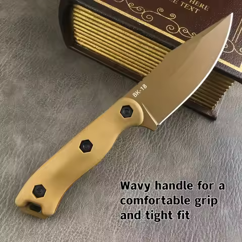 BK18 D2 Blade Nylon Fibreglass Handle Fixed Blade Knife High Hardness Outdoor Straight Portable Mult