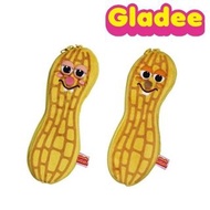 日本 GLADEE 啡黃色棉布 Sleeping Head 花生造型 筆袋