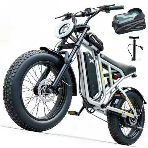 1500W 20" Fat Tire Electric Bike 48V 20Ah Battery 33MPH 70Miles Dual Suspension Off Road Custom
