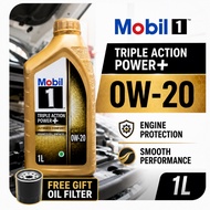 Original Mobil 1 Triple Action Power 0W20 Fully Synthetic Engine Oil API SP 1L 4L Minyak Hitam Minya
