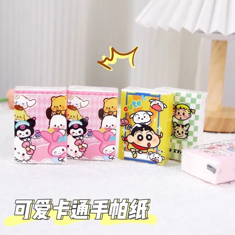 Ready Stock Cartoon Tissue Small Pack Handkerchief Paper Portable Napkin Portable Small Package Tiss