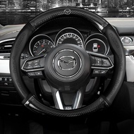 Mazda Carbon Fiber Leather Car Steering Wheel Cover Fit Mazda 2 3 6 CX3 CX5 CX9 MX5 Accessories